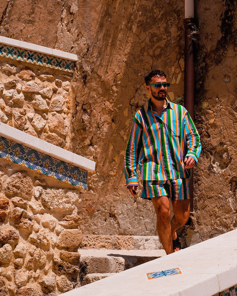 Multi-Stripe Shorts / Green – Bougroug